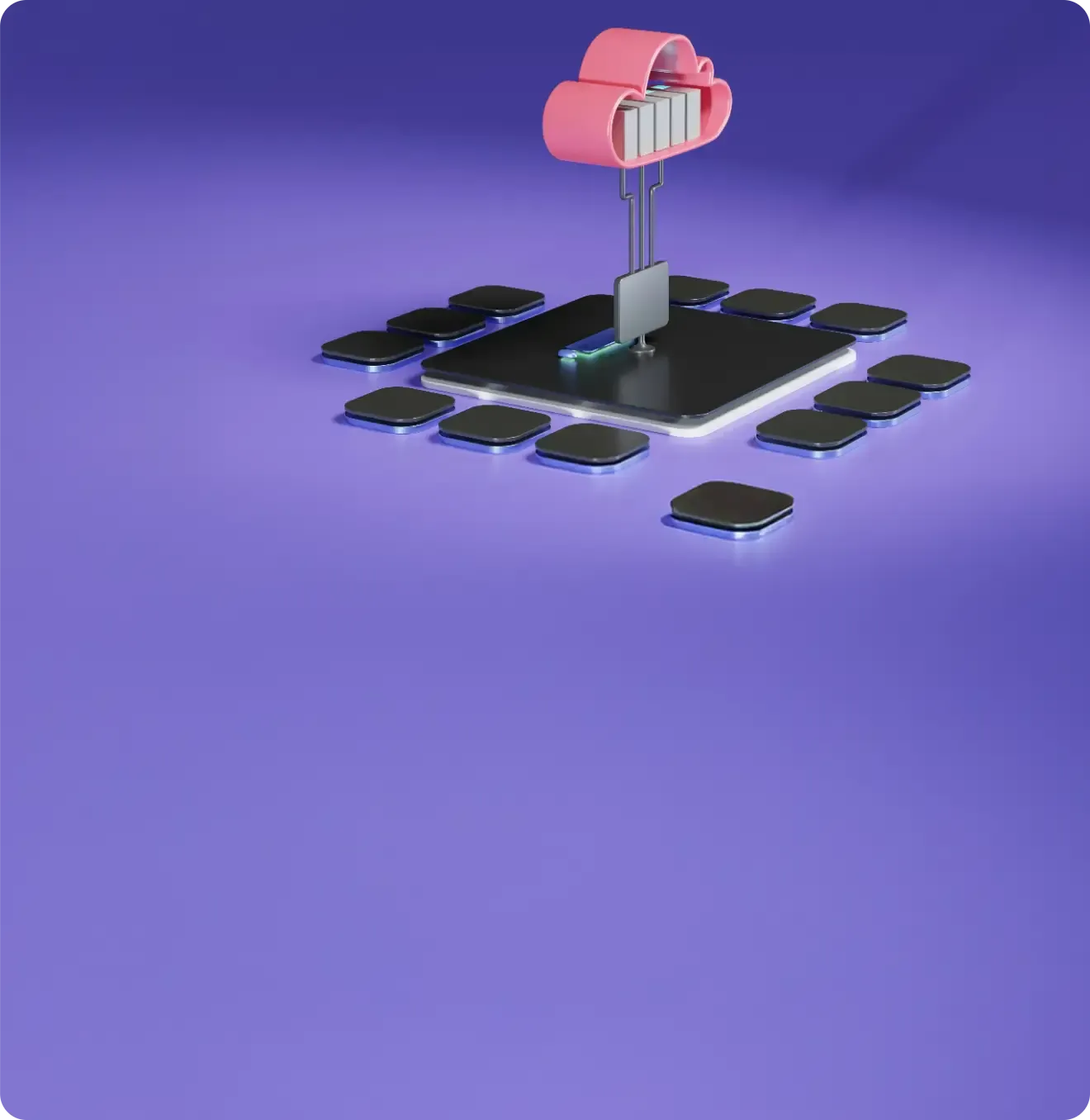 nuvola su sfondo viola a simboleggiare internet